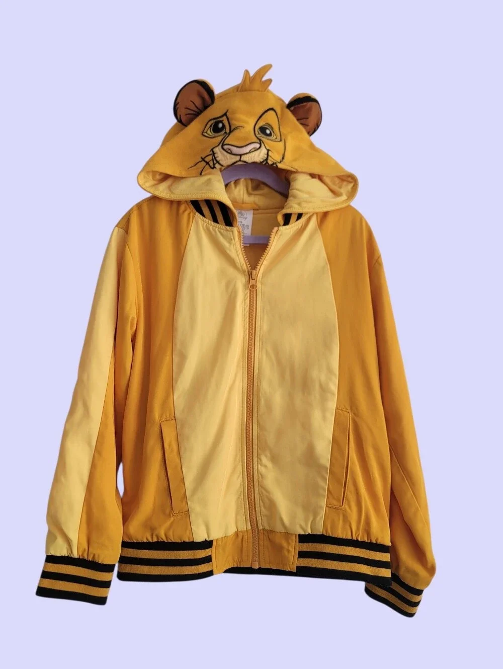 Disney Store Kids 7/8‎ Simba Full Zip Jacket Lion Golden Yellow Hooded